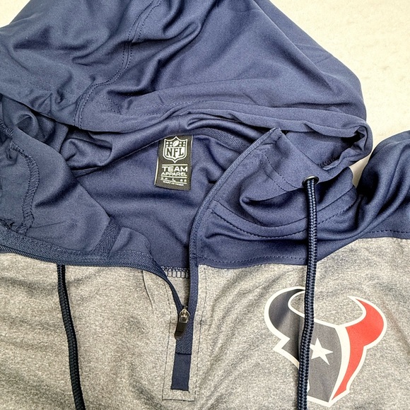 Houston TEXANS Gray and Blue NFL Logo Hoodie NWT Size L - Picture 3 of 4